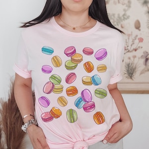 Macaron Shirt Yume Kawaii Tee Cookie T Shirt Baking Gifts Cottagecore Clothing Cottage Core Clothes Fairy Kei Aesthetic Dessert TShirt