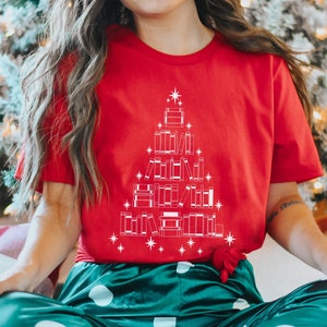 Christmas Book Tree Shirt Book Lovers Gift Bookworm Shirt Christmas Teacher Shirt Librarian Shirt Reading Shirt Book Club Shirt Librarian T