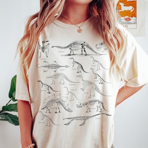 Comfort Colors Dinosaur Fossil Shirt Dinosaur Gifts Paleontology Gift Paleozoo Dinosaur Skeleton Shirt Goblincore Clothing Trex Shirt