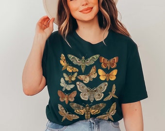 Moth Shirt Cottagecore Shirt Bug TShirt Aesthetic Clothes Insect Shirt Moth Tee Cottage Core Shirt Goblincore Clothing Dark Academia TShirt