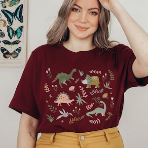 Boho Dinosaurs Shirt Kidcore Aesthetic Clothes Dino Shirt Dinosaur Gift Dinosaur Clothing Trex Tshirt Paleontology T Shirt Triceratops Tee