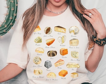 Französischer Käse Shirt Käse Liebhaber Shirt Foodie Geschenk Käse Geschenke Kochen Shirt Cottagecore Kleidung Cottage Core Kleidung Foodie Shirt