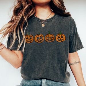 Comfort Colors Pumpkin Shirt Halloween Shirt Jack O Lantern Shirt Fall Season Shirt Thanksgiving Shirt Autumn Shirt Halloween Shirts
