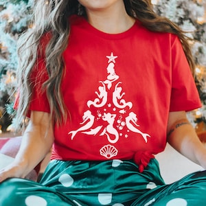 Mermaid Christmas Shirt Mermaid Aesthetic Tshirt Mermaidcore Tee Mermaid Top Coastal Christmas Mermaid Gift Coconut Girl Beachy T Shirt