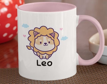 Leo Mug Leo Gifts Leo Zodiac Gift Astrology Coffee Mug Zodiac Mug Horoscope Gifts for Her Astrology Gift Kawaii Dog Mug Leo Zodiac Sign