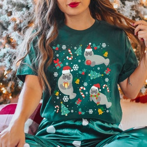 Manatee Christmas Shirt Manatee Tshirt Manatee T Shirt Manatee Tee Manatee Gifts Manatee Gift Manatee Lover Marine Biology Shirt Ocean Shirt