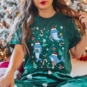 Dolphin Christmas Shirt Dolphin Tee Dolphin Gift Dolphin Gifts Ocean Lover Gift Dolphin Tshirt Dolphin T Shirt Marine Lover Gift