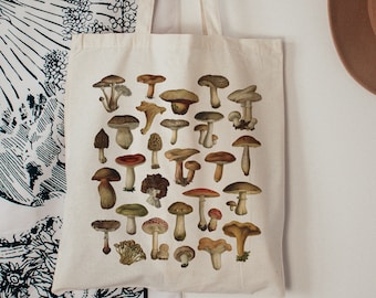 Mushroom Tote Bag Cottagecore Tote Goblincore Dark Academia Tote Bag Botanical Tote Bag Aesthetic Trendy Tote Bag Mushroom Lovers Gift
