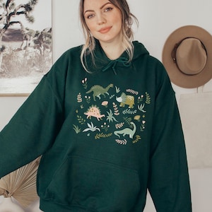 Boho Dinosaurs Hoodie Cute Dinosaur Hoodie Aesthetic Clothes Dino Hoodie Dinosaur Gift Trex Clothing Paleontology Shirt Dinosaur Gifts