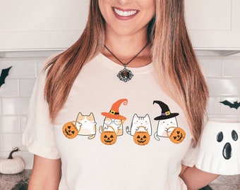 Halloween Cat Shirt Kawaii Halloween Shirt Spooky Cat Shirt Black Cat Shirt Cute Halloween Shirt Cat Mom Shirt Cat Themed Gifts Cat Costume