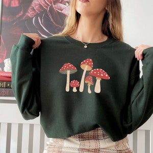 Toadstool Sweatshirt Cottagecore Sweater Cottage Core Clothing Mushroom Clothes Goblincore Crewneck Forestcore Clothing Aesthetic Clothes