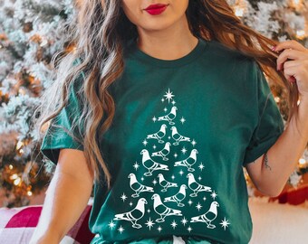 Camiseta navideña de paloma Regalos de paloma Regalo para amantes de las palomas Camiseta de pájaros Camiseta para amantes de los pájaros Regalo para amantes de los pájaros Camiseta para nerds de aves Camiseta para observar aves