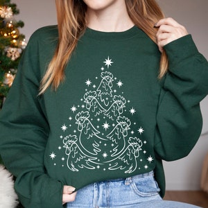 Christmas Chicken Sweatshirt Rooster Sweatshirt Holiday Chicken Sweater Chicken Gift Chicken Mom Crewneck Cottagecore Aesthetic Clothes