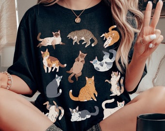 Cute Cat Shirt Kitties T Shirt Kitty Shirt Kitten Shirt Cottagecore Clothing Cottage Core Clothes Aesthetic Shirt Cat Lover Gift Cat Mom Tee