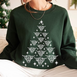 Highland Cow Christmas Sweatshirt Highland Cow Sweater Cow Themed Gifts Highland Cattle Shirt Highland Cow Gift Highland Cow Lover Gift