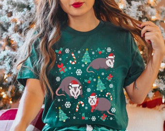Christmas Opossum Shirt Christmas Possum Shirt Possum Gift Possum Gifts Cottagecore Clothing Cottage Core Clothes Opossum Tshirt Opossum Tee