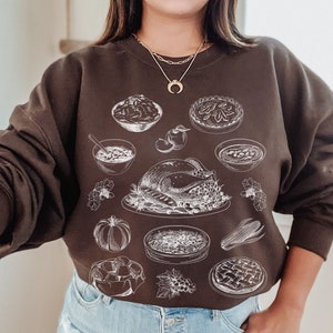 Thanksgiving Sweatshirt Thanksgiving Dinner Crewneck Cottagecore Clothing Aesthetic Clothes Turkey Sweatshirt Cottage Core Sweatshirt