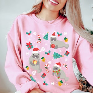 Manatee Christmas Sweatshirt Manatee Shirt Manatee Sweatshirt Manatee Sweater Manatee Gifts Manatee Gift Marine Biology Shirt Ocean Shirt