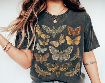 Comfort Colors Moth Shirt Goblincore Shirt Cottagecore Clothing Dark Academia Shirt Cottage Core Clothes Bug Shirt Moth Tshirt Insect Shirt