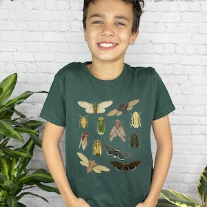 Youth Cicada T Shirt Kids Entomology Shirt Goblincore Shirt Insect Shirt Bug Shirt Cicada Tshirt Dark Academia Shirt Forestcore Tee