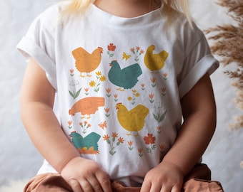 Chicken Shirt Toddler Tee Baby Girl Clothes Boy Tshirt Chicken Lover Gift Cottage Core Top Farm T Shirt Cottagecore Aesthetic Clothing