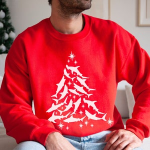 Shark Christmas Sweatshirt Shark Lovers Gift Shark Crewneck Shark Sweater Shark Shirts Shark Gift Shark Gifts Shark Tee Holiday Shark Shirt
