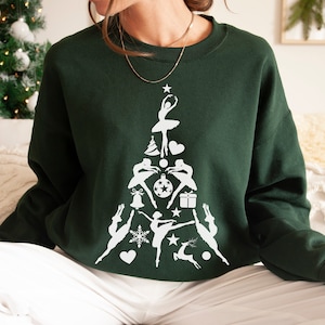 Felpa natalizia ballerina Maglione natalizio da balletto Maglione girocollo Balletcore Regalo ballerina Maglietta natalizia da ballerina Regalo insegnante di danza