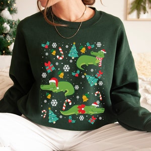 Alligator Christmas Sweatshirt Alligator Gifts Gator Crewneck Florida Sweater Crocodile Shirt Alligator Lover Gift Swamp T Shirt