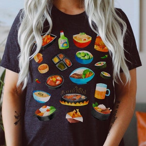 Korean Food Shirt Bibimbap Kimchi Soju Beer Ramen Shirt Foodie Shirt Sushi Shirt Kpop Shirt Korean Gift Korea Shirt Asian Shirt Noodle Shirt