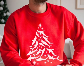 Hai Weihnachten Sweatshirt Hai-Liebhaber-Geschenk Hai Rundhalsausschnitt Hai-Pullover Hai-Shirts Hai-Geschenk Hai-Geschenke Hai-T-Shirt Urlaub Hai-Shirt