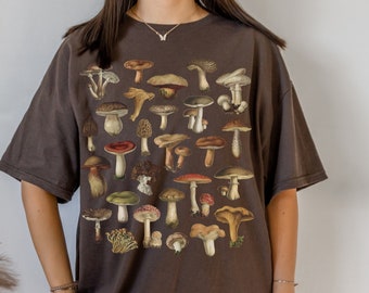 Mushroom Shirt Cottagecore Shirt Aesthetic Clothes Cottage Core Tshirt Goblincore Clothing Dark Academia Shirt Mushroom Apparel