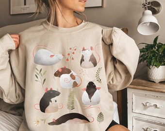 Moletom de rato Moletom de rato Moletom com capuz para mãe de rato Camiseta para pai de rato Presente para amante de rato Presente para rato de estimação Presentes para rato Roupas Cottagecore Presentes para amantes de ratos