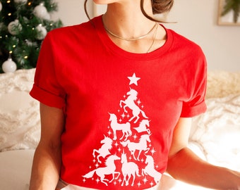 Camiseta navideña de unicornios Regalo de unicornio Camiseta de unicornio Camiseta de unicornio Regalo para amantes de los unicornios Camiseta de unicornio Camiseta de unicornio Camisetas de unicornio