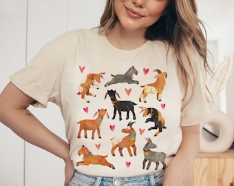 Camiseta de cabra, presente para amantes de cabra, camiseta para mãe de cabra, camiseta para pai de cabra, camiseta para animais de fazenda, camiseta para cabras, presentes para cabras, camiseta para amantes de cabras, camiseta para fazenda