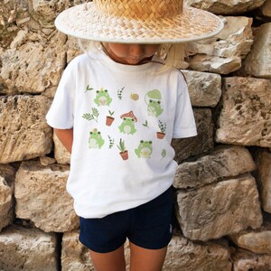 Cute Frog Toddler Shirt Kawaii Toddler Shirt Kids Cottagecore Clothes Cottage Core Clothing Botanical Kids Shirt Cottagecore Frog Shirt