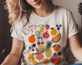 Camicia di frutta carina Camicia fragola Cottagecore Abbigliamento Cottage Core Vestiti Ananas Camicia da giardino Camicia da giardino Abbigliamento estetico Camicia botanica