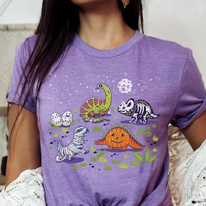 Dinosaur Halloween Shirt Dinosaur Print Shirt Dino Tshirt Kidcore Gift Aesthetic Clothing Paleontology Tee Trex T Shirt Dinosaur Clothes