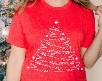Chemise de Noël en alligator Cadeaux alligator Chemise Gator Tshirt Floride Chemise crocodile Cadeau amoureux d'alligator T-shirt des marais T-shirt de Noël