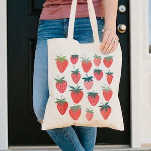 Peach Tote Bag Fruit Tote Bag Kawaii Tote Bag Aesthetic Tote