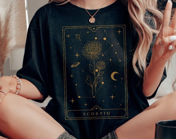 Scorpio Shirt Scorpio Gift Scorpio Gifts November Birth Flower Shirt Birth Month Shirt Horoscope Shirt Zodiac Sign Shirt Aesthetic Shirt