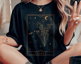 Taurus Shirt Taurus Gift Taurus Gifts May Birth Flower Shirt Birth Month Shirt Horoscope Shirt Zodiac Sign Shirt Aesthetic Shirt