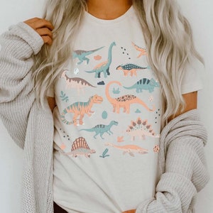 Boho Dinosaurs Shirt Kidcore Aesthetic Clothes Dino Shirt Dinosaur Gift Dinosaur Clothing Trex Tshirt Paleontology T Shirt Triceratops Tee