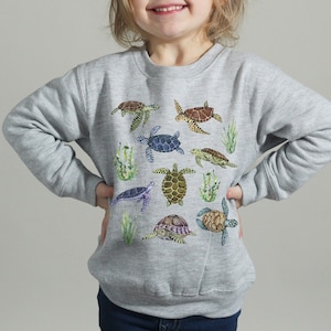 Toddler Sea Turtle Sweatshirt Kids Sea Turtle Gifts Turtle Lover Gift Marine Biology Sweater Ocean Animal Crewneck Marine Life Shirt