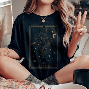 Aquarius Shirt Aquarius Gift Aquarius Gifts February Birth Flower Shirt Birth Month Shirt Horoscope Shirt Zodiac Sign Shirt Astrology Shirt