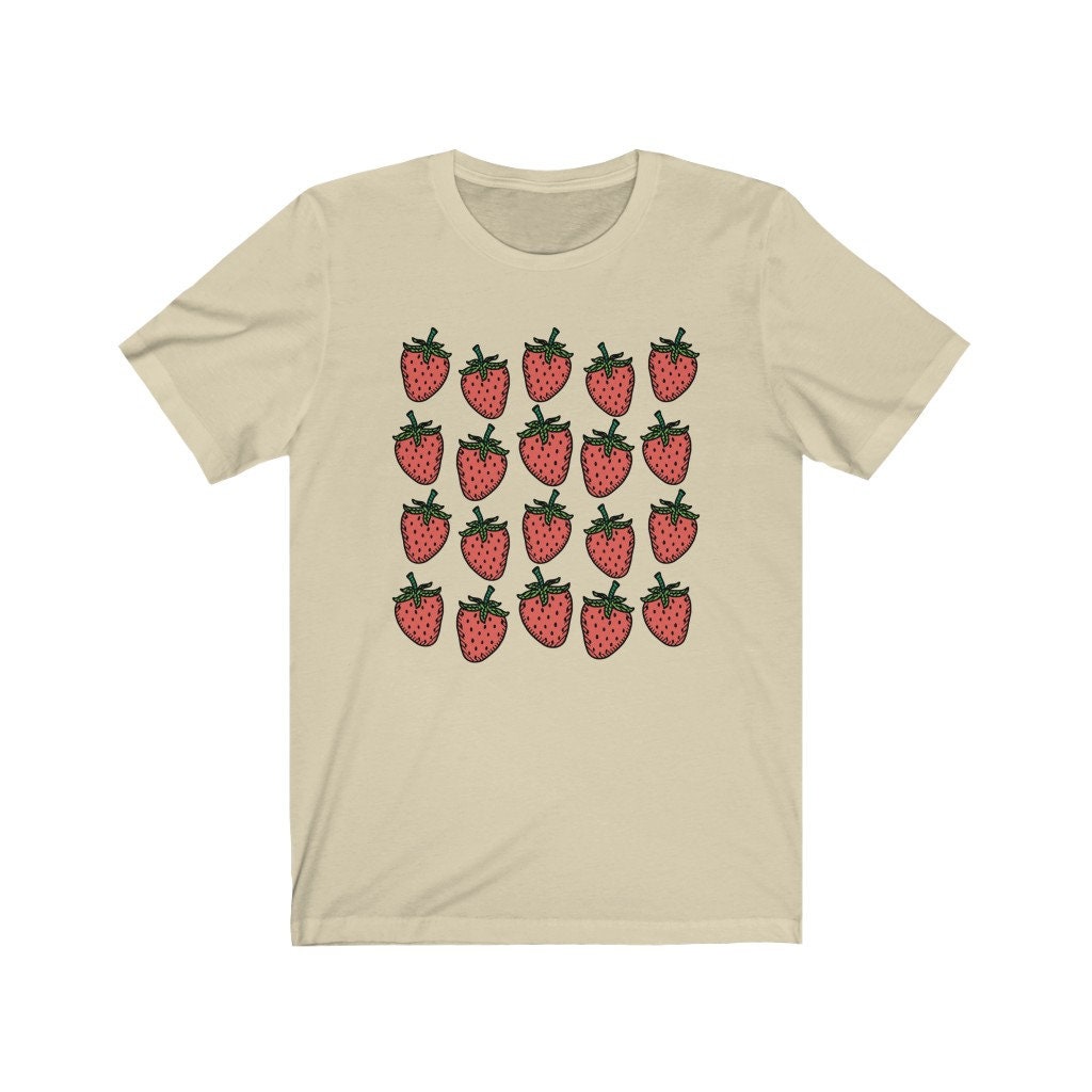 Strawberry Print Shirt Cottagecore Clothing Strawberry TShirt | Etsy