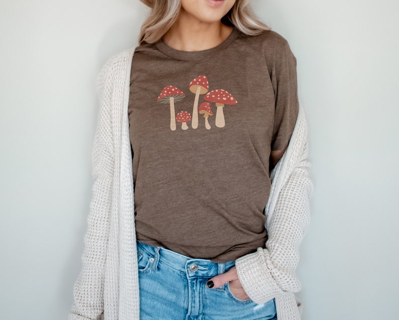 Toadstool Shirt Cottagecore Clothing Mushroom Tshirt Mushroom Print Apparel Mycology Cottage Core Forestcore Goblincore Aesthetic Clothes 