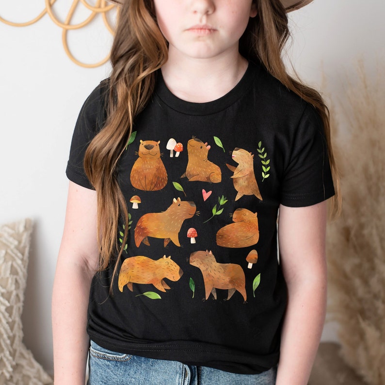 Youth Capybara Shirt Kids Capybara Gift Capybara Lover Gift Capybara Shirts Capybara Tshirt Capybara Gifts Capybara Tee Capybara T Shirt Black