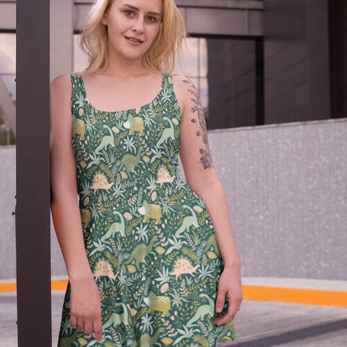 dinosaur print dress