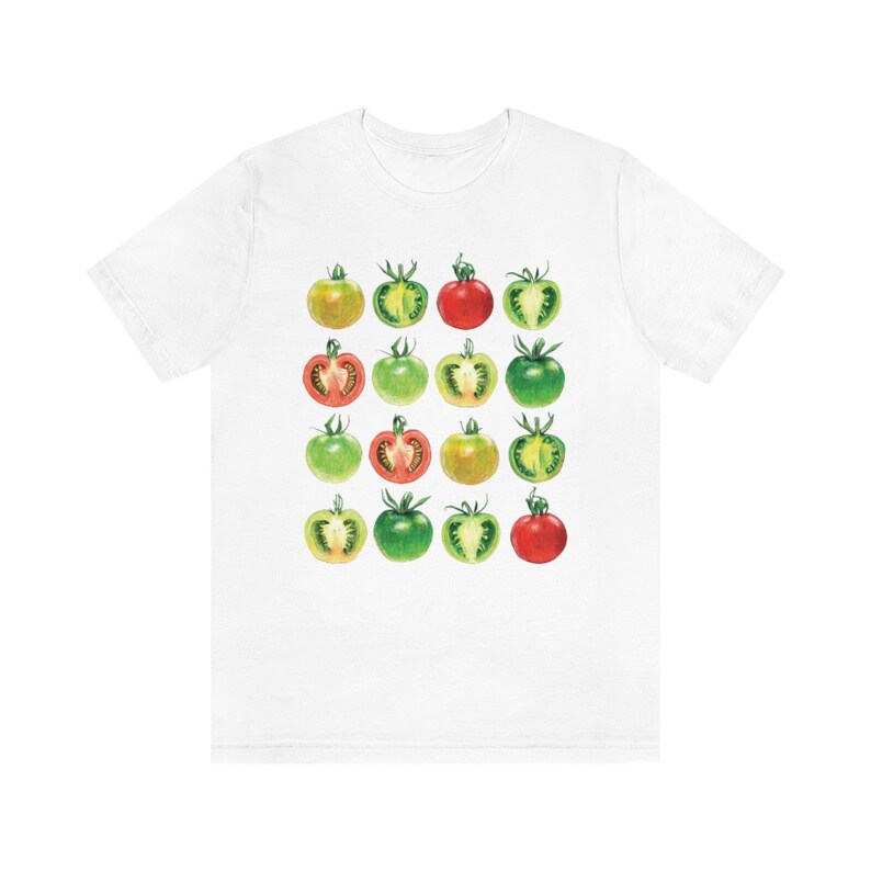 Tomatenshirt T-shirt met groentenprint Cottagecore-kleding Cottage Core-kleding Farmcore-shirt Tuinierencadeau Foodie-shirt Tuin-T-shirt White