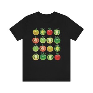 Tomatenshirt T-shirt met groentenprint Cottagecore-kleding Cottage Core-kleding Farmcore-shirt Tuinierencadeau Foodie-shirt Tuin-T-shirt Black